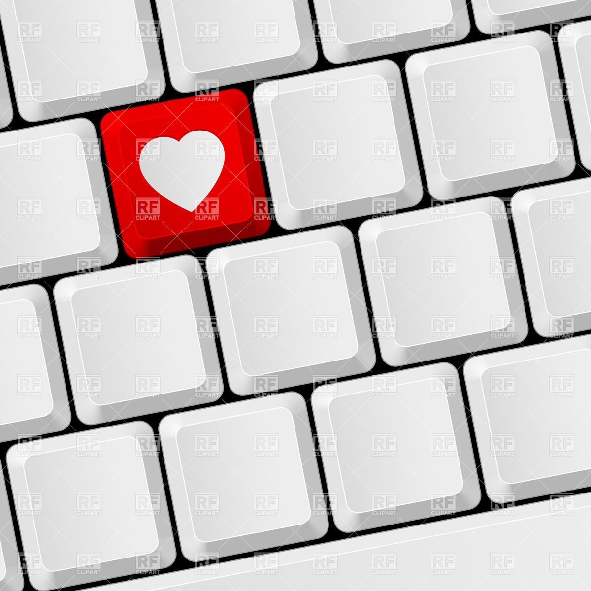 Computer Keyboard With Red Heart Button   Virtual Love Download