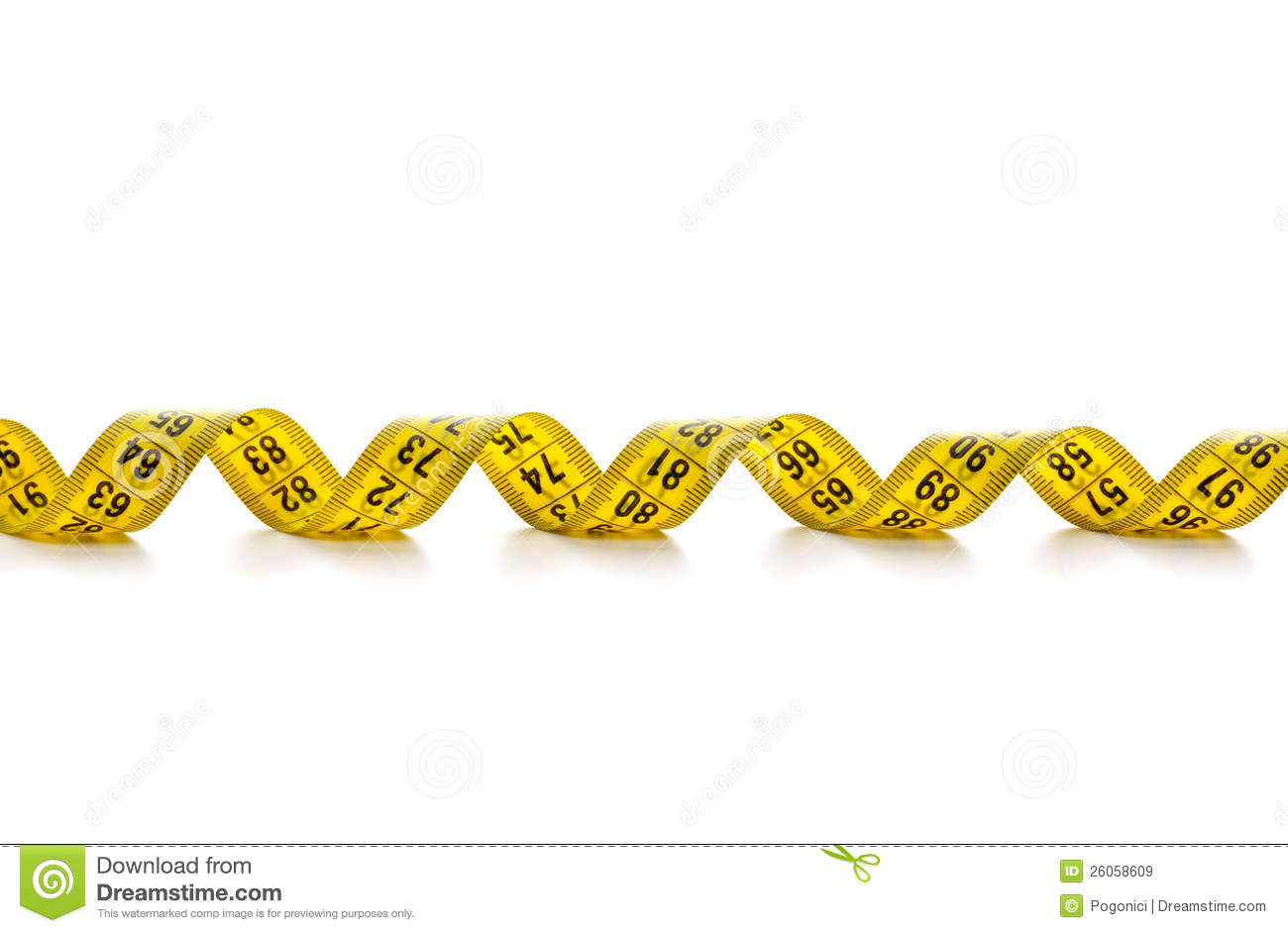 Curled Spiral Tape Measure Isolated On White Background Clipart