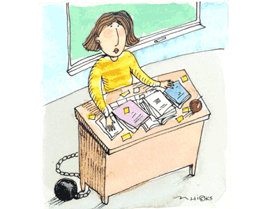 Girl Chained To Desk  In Color    Clip Art Gallery