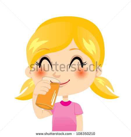 Girl Drinking Water Clipart Pretty Little Blond Girl