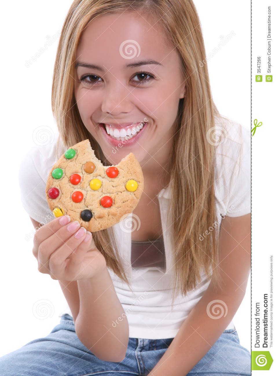 Girl Eating Cookie Royalty Free Stock Image   Image  3547266