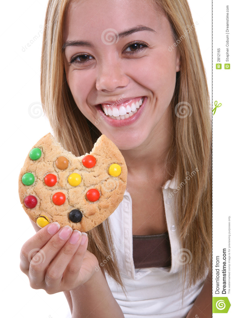Girl Eating Cookie Royalty Free Stock Photo   Image  2812165