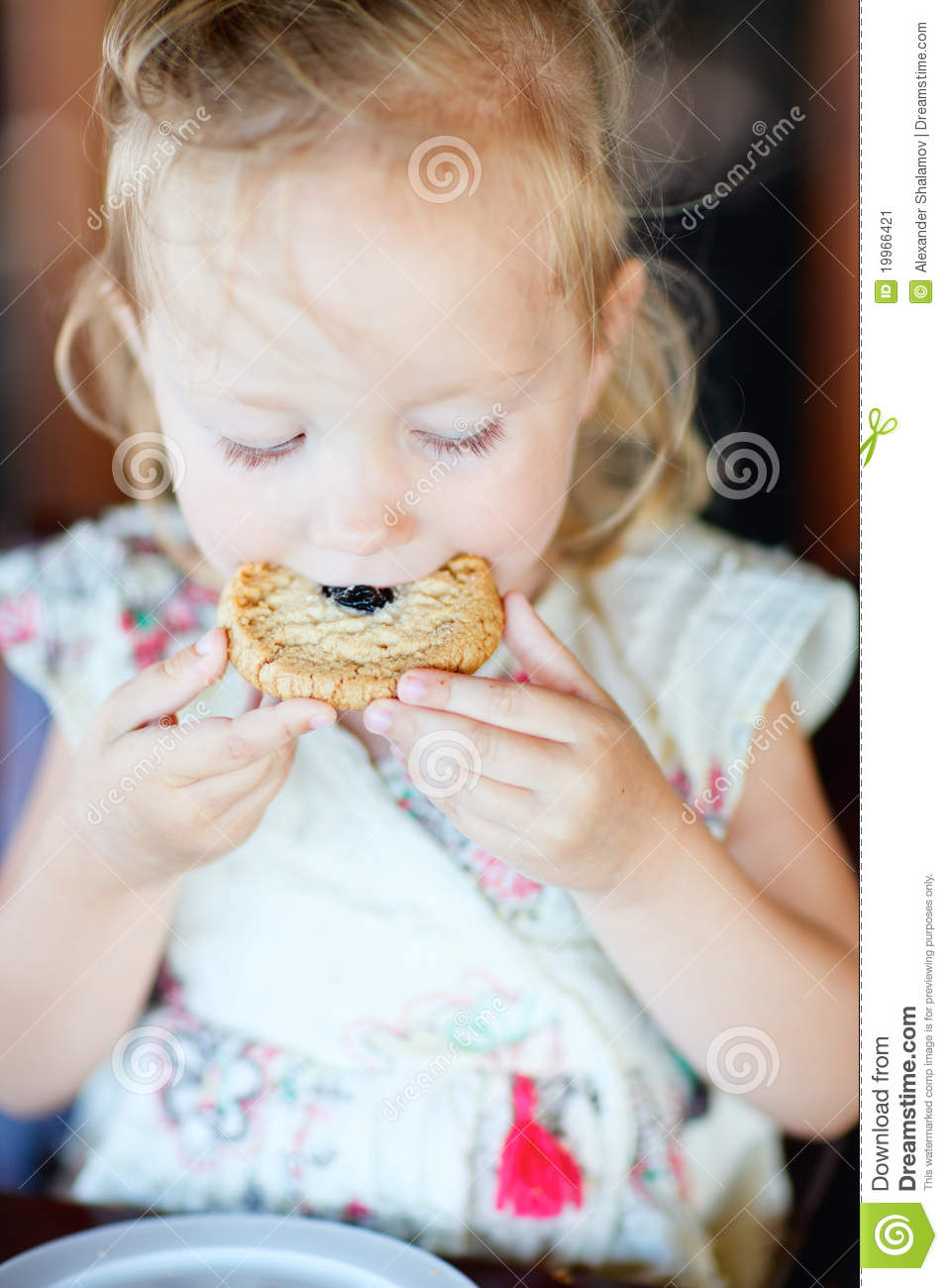 Girl Eating Cookie Stock Image   Image  19966421