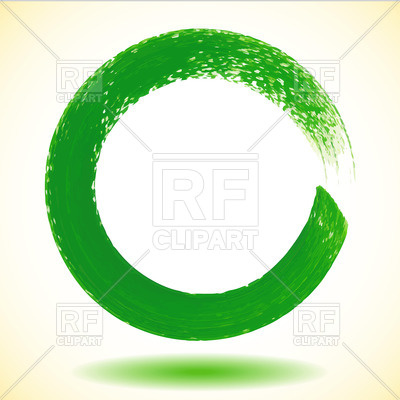Green Paintbrush Circle   Brush Stroke Frame Download Royalty Free    
