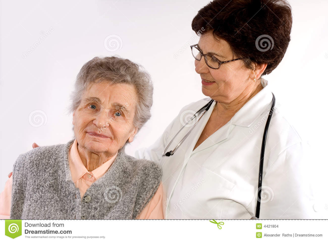 Health Care Worker And Elderly Woman Needs Help 