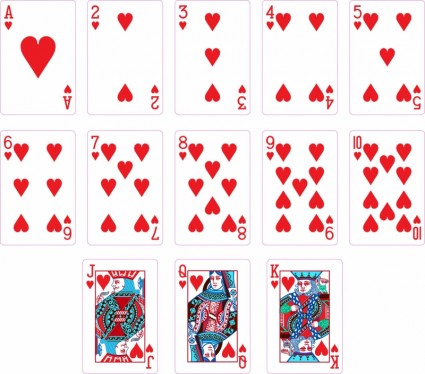 Heart Suit Two Playing Cards Free Vector In Adobe Illustrator Ai    Ai