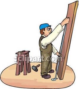 Measuring Tape To Measure A Piece Of Wood   Royalty Free Clipart