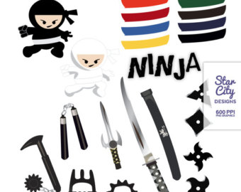 Ninja Clip Art Set  Clipart Clip A Rt Digital Download Instant