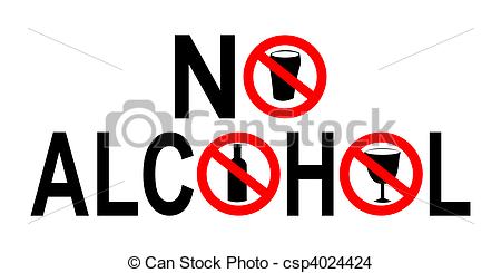 No Alcohol Sign With Beer And Bottle Prohibited Symbols