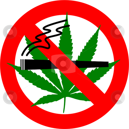 No Smoking Stock Vector Cannabis Sign Isolated Over White