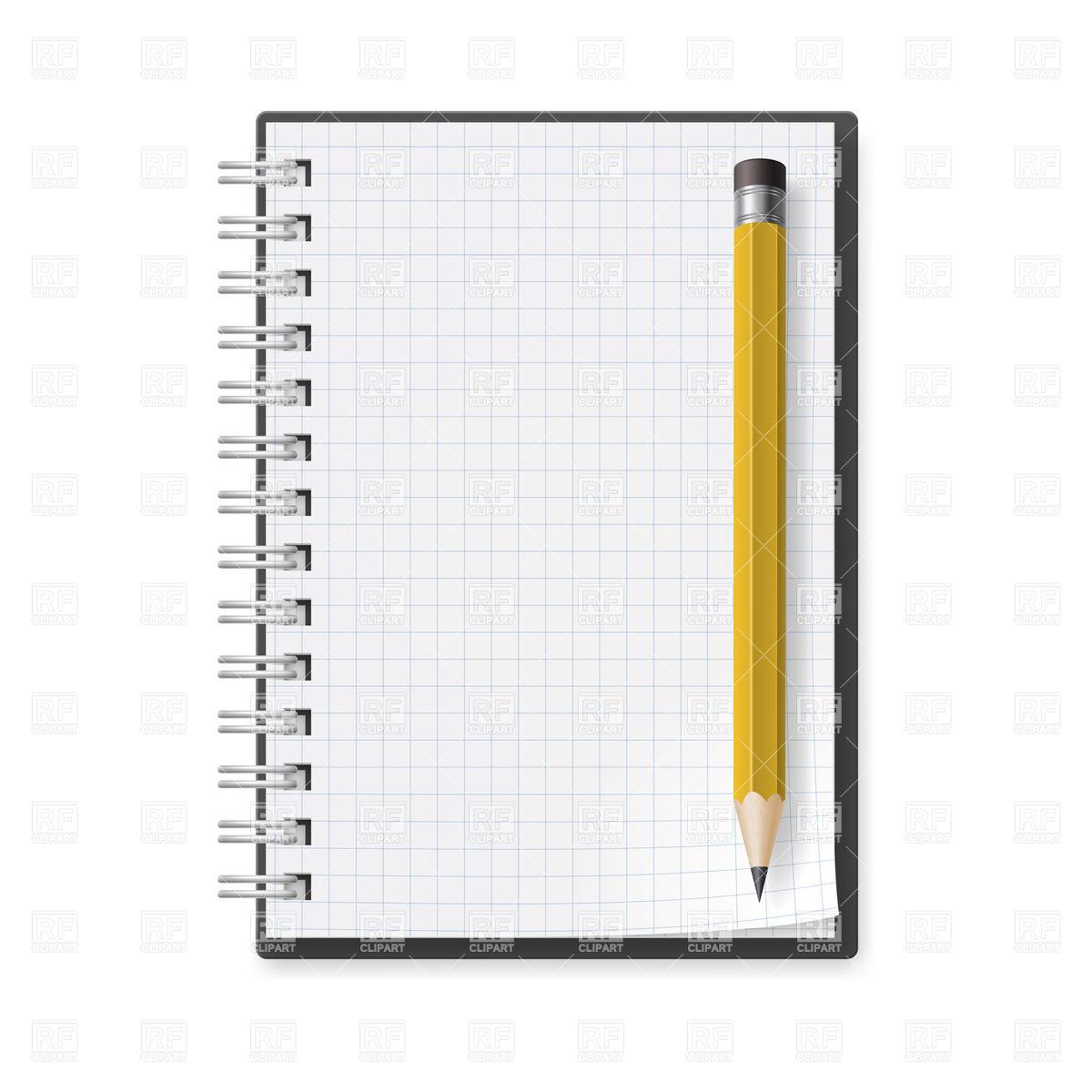     Notebook With Yellow Pencil Download Royalty Free Vector Clipart  Eps