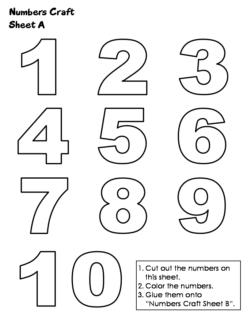 Numbers 1 10 Jigsaw Craft   Sheet A Print