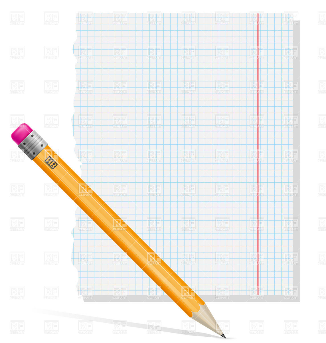 Pencil And Notebook Paper Sheet 19654 Objects Download Royalty Free    