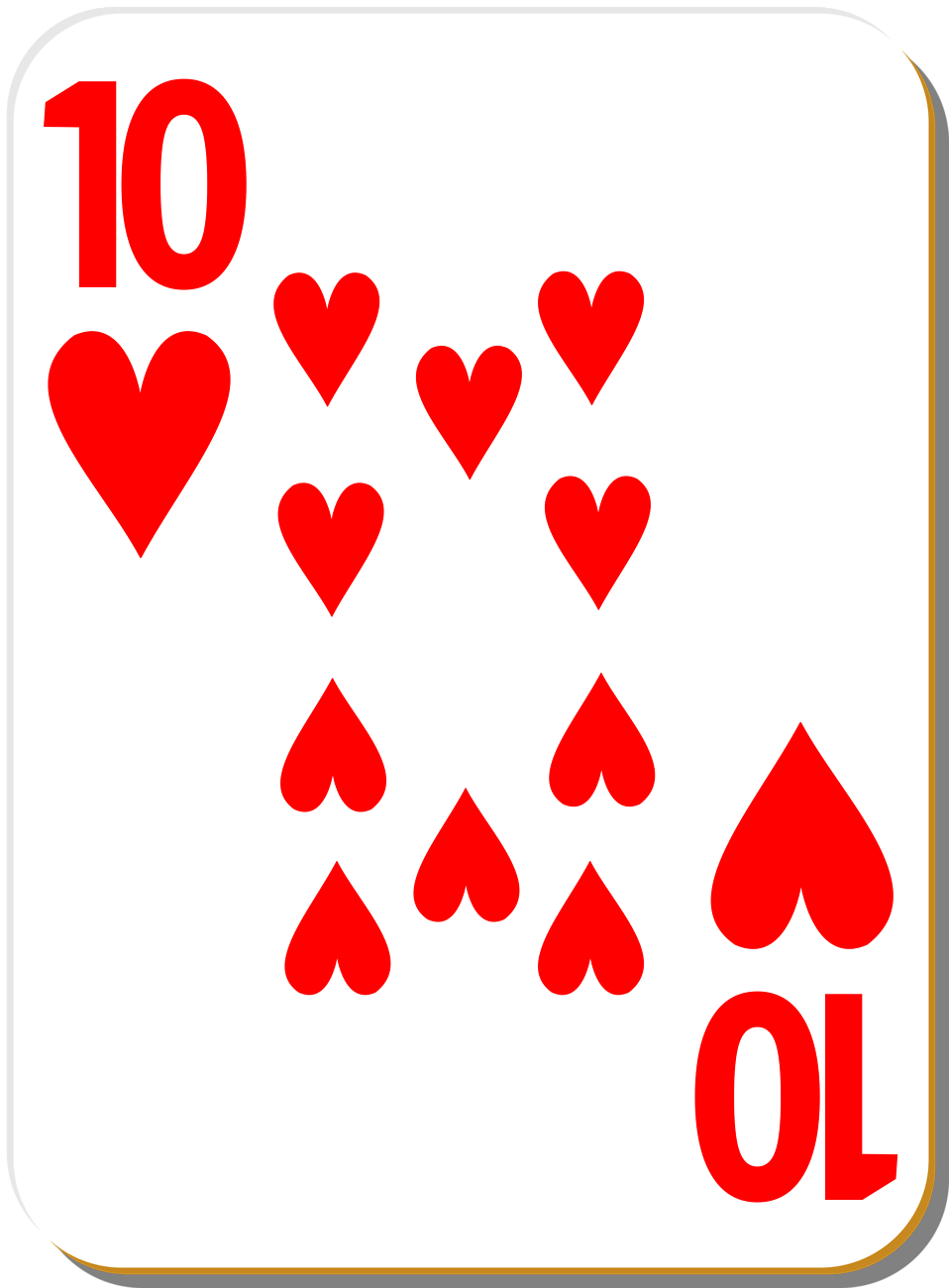 Playing Card   Free Stock Photo   Illustration Of A Ten Of Hearts