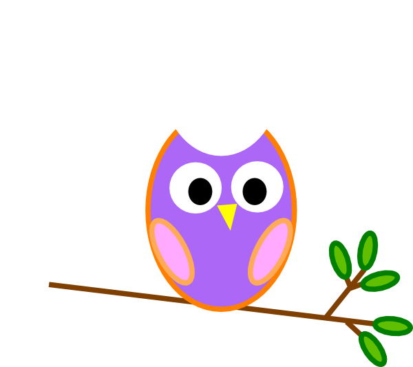Purple Orange Owl Clip Art At Clker Com   Vector Clip Art Online