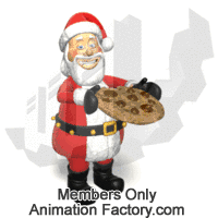 Santa Claus Eating Huge Cookie Animated Clipart