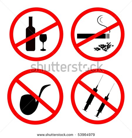 Stock Vector Vector Of No Smoking No Alcohol And No Drugs Signposts