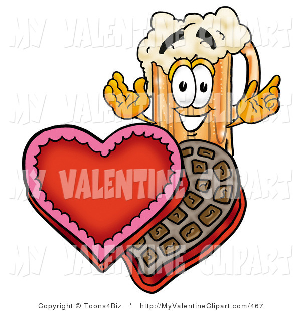 Valentine S Clipart Of A Foaming Beer Mug Mascot Cartoon Character