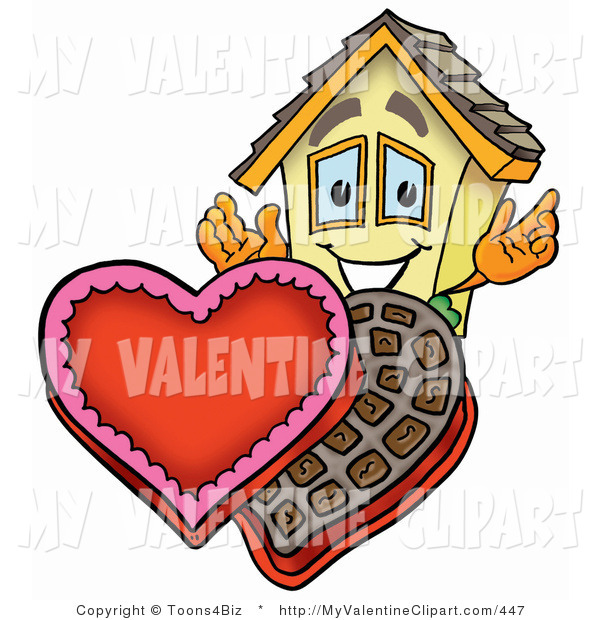 Valentine S Clipart Of A Romantic Home Mascot Cartoon Character With