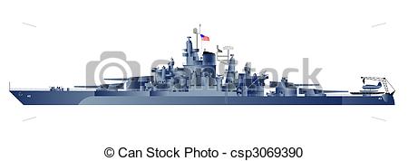 Vector   Battleship Uss Tennessee   Stock Illustration Royalty Free