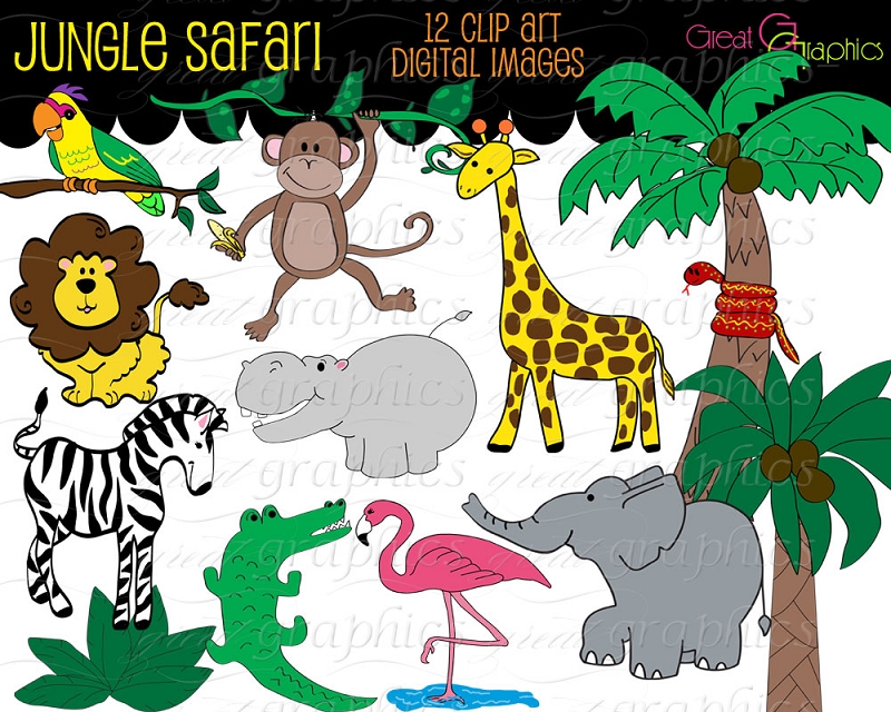 Animal Clip Art Jungle Animal Clip Art Digital Jungle Safari Clipart