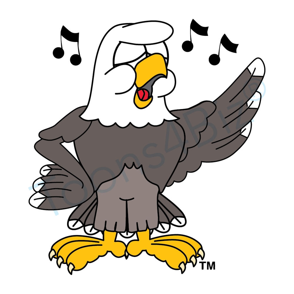 Bald Eagle Mascot Singing Clip Art
