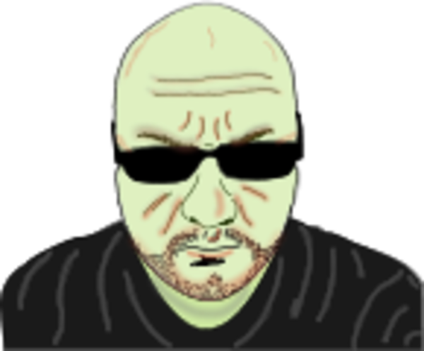 Bald Man Wearing Sunglasses And A Black T Shirt Vector Clip Art