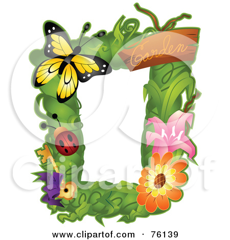Clipart Illustration Of A Happy Woman Picking Herbs From Her Garden