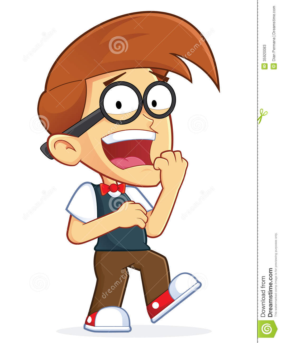 Clipart Picture Of A Nerd Geek Cartoon Character With Shocked