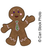 Gingerbread Man Green Blue Frosting Stock Illustrations