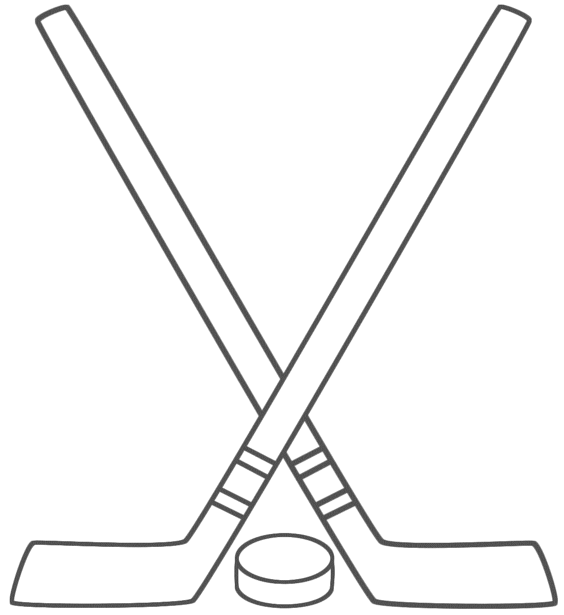 Hockey Sticks With A Puck   Coloring Page  Sports