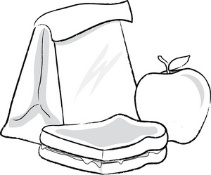 Lunch Clipart Image   Student S Bag Lunch Of Sandwich And An Apple