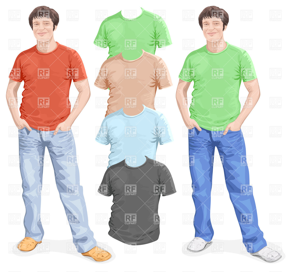 Man In T Shirt And Jeans 5296 Beauty Fashion Download Royalty Free