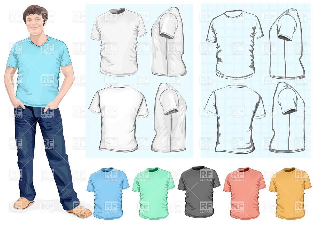 Man T Shirt Blank Design Template 5123 Download Royalty Free Vector    