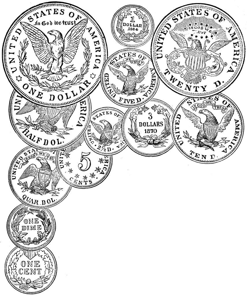One Dollar Coin Coloring Pages