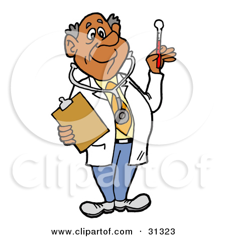 Pin Clipart Illustration Of A Male Senior Hispanic Doctor In Lab Coat