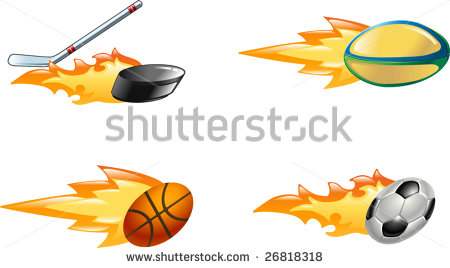 Rugby Ball Ice Hockey Stick Striking Puck Basketball Ball And Soccer    