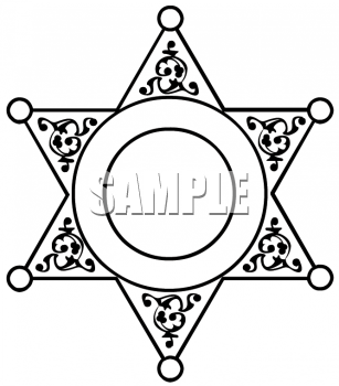 Sheriff  S Star Badge   Royalty Free Clip Art Picture