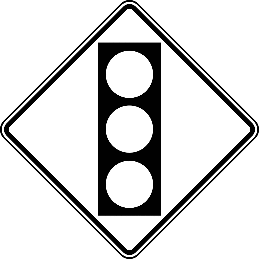 Signal Ahead Black And White   Clipart Etc
