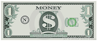 Spielgeld   Ein Dollarschein Stockfoto   Bild  12785230
