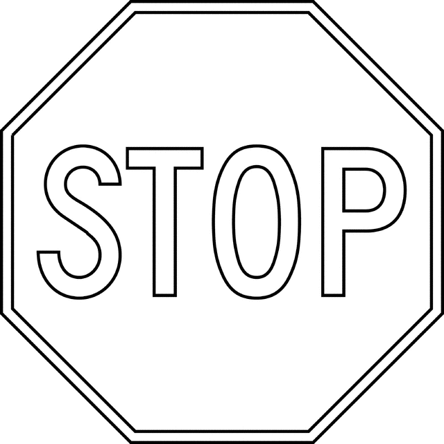 Stop Sign Clipart Black And White   Clipart Panda   Free Clipart