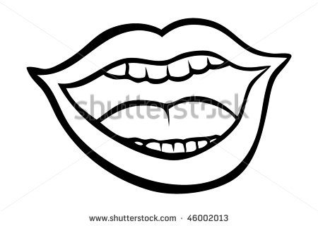 Vector Outline Illustration Human Mouth Open   46002013   Shutterstock