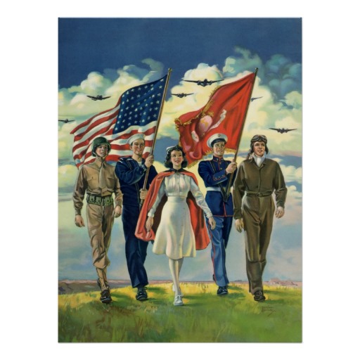 Vintage Patriotic Proud Military Personnel Heros Poster   Zazzle