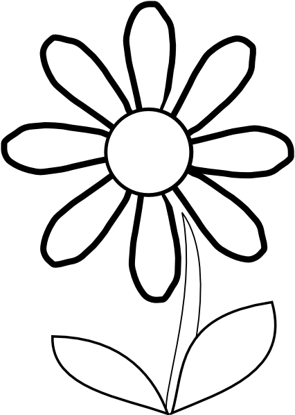 White Daisy With Stem Clip Art At Clker Com   Vector Clip Art Online