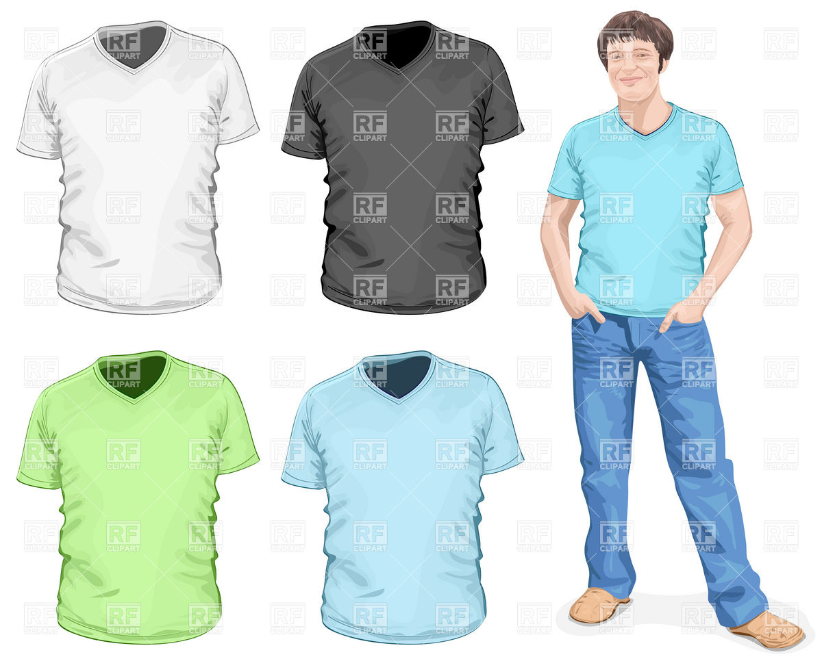 Young Man In V Neck T Shirt And Jeans 5034 Objects Download Royalty