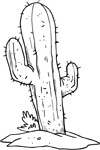 Black And White Cactus Clipart