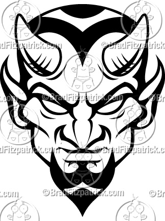     Black   White Devil Graphics   Black   White Devil Clipart Icon Vector