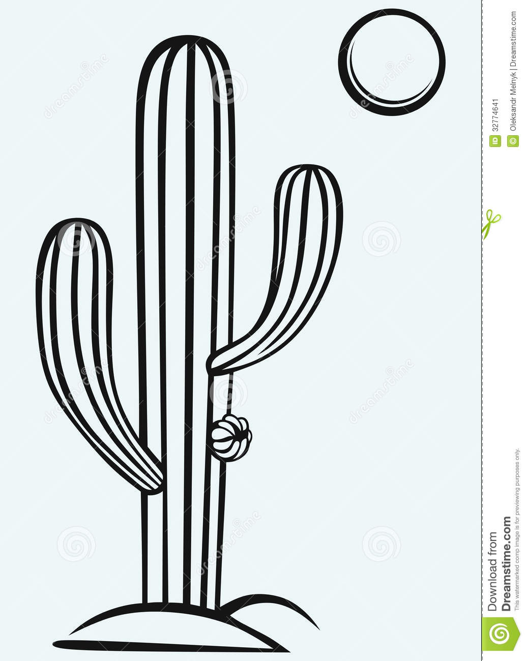 Cactus Clipart Black And White Cactus Cartoon Isolated On