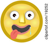 Clipart Illustration Of An Infatuated Yellow Smiley Face Hanging Its