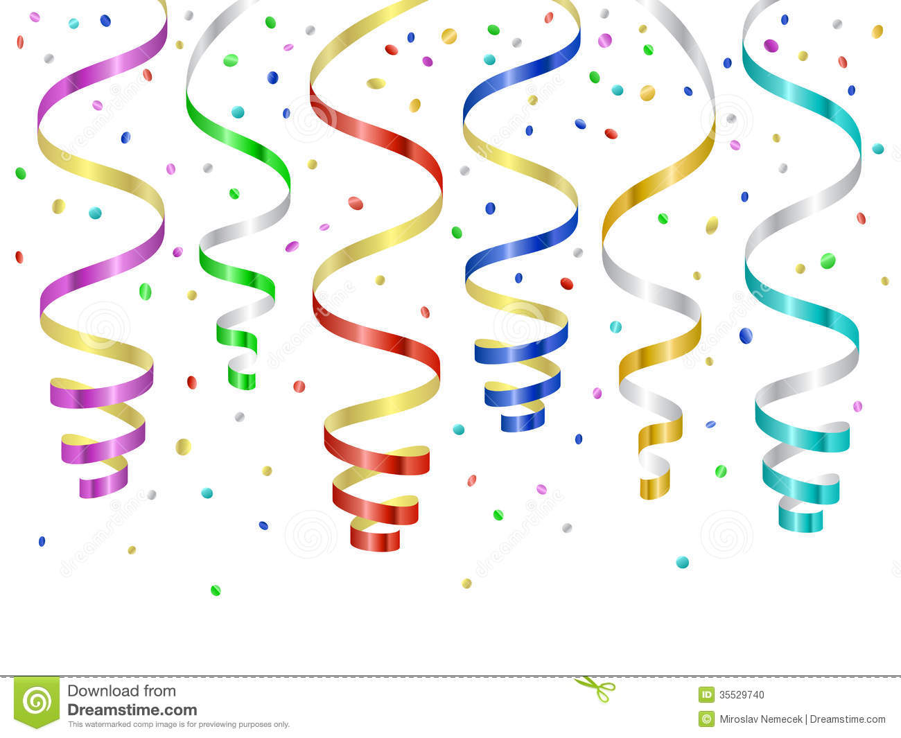Confetti And Serpentines Curled Streamers Stock Photo   Image    